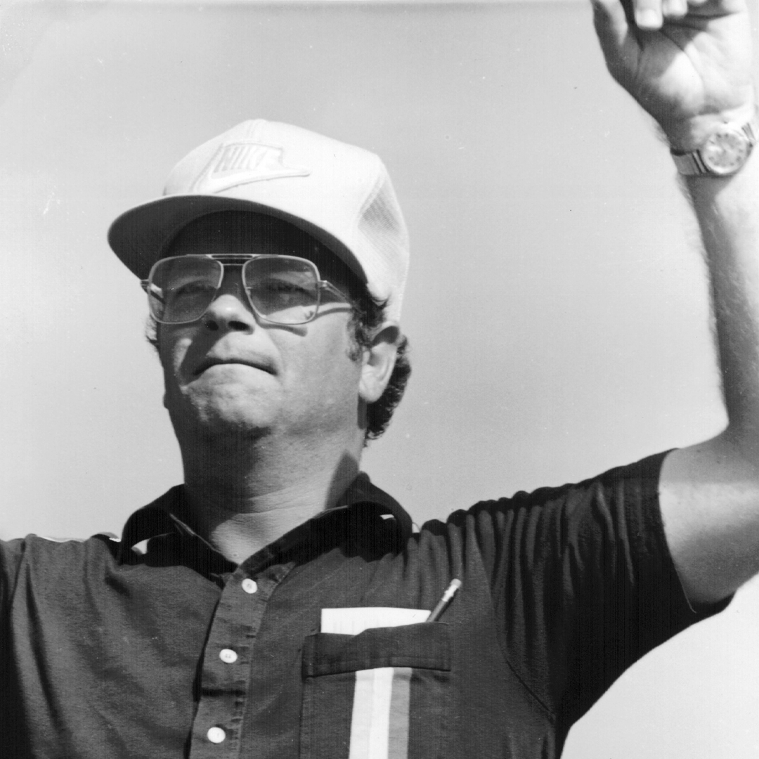  Bruce Moss conducts the NU Wildcat Marching Band in rehearsal. (1981) 