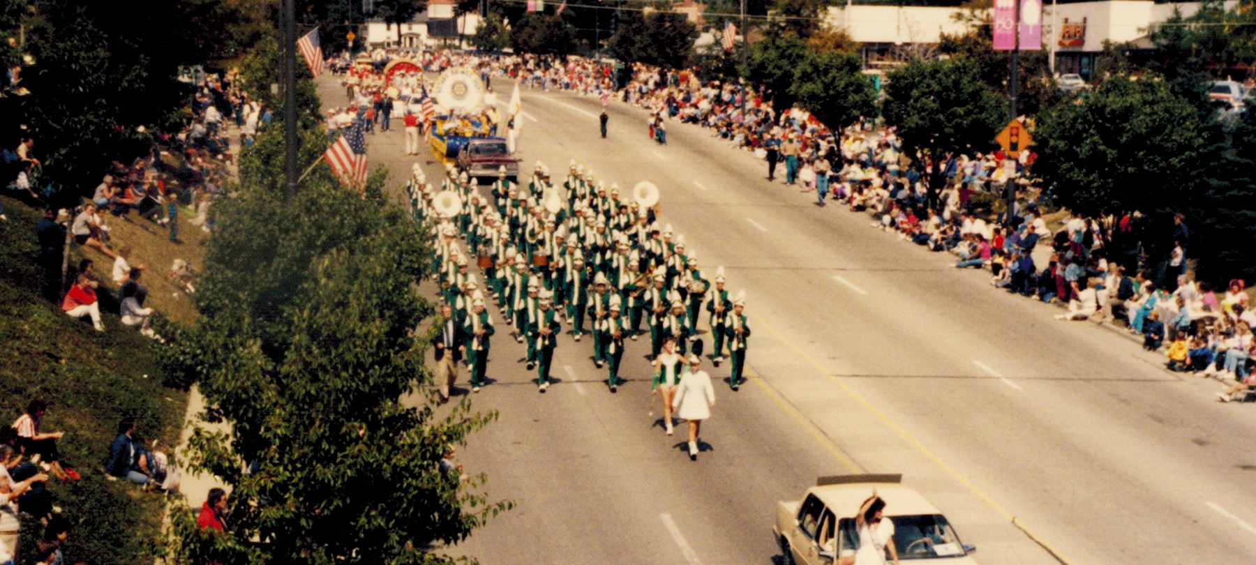 The YHS Marching Band parading through Elmhurst, IL 