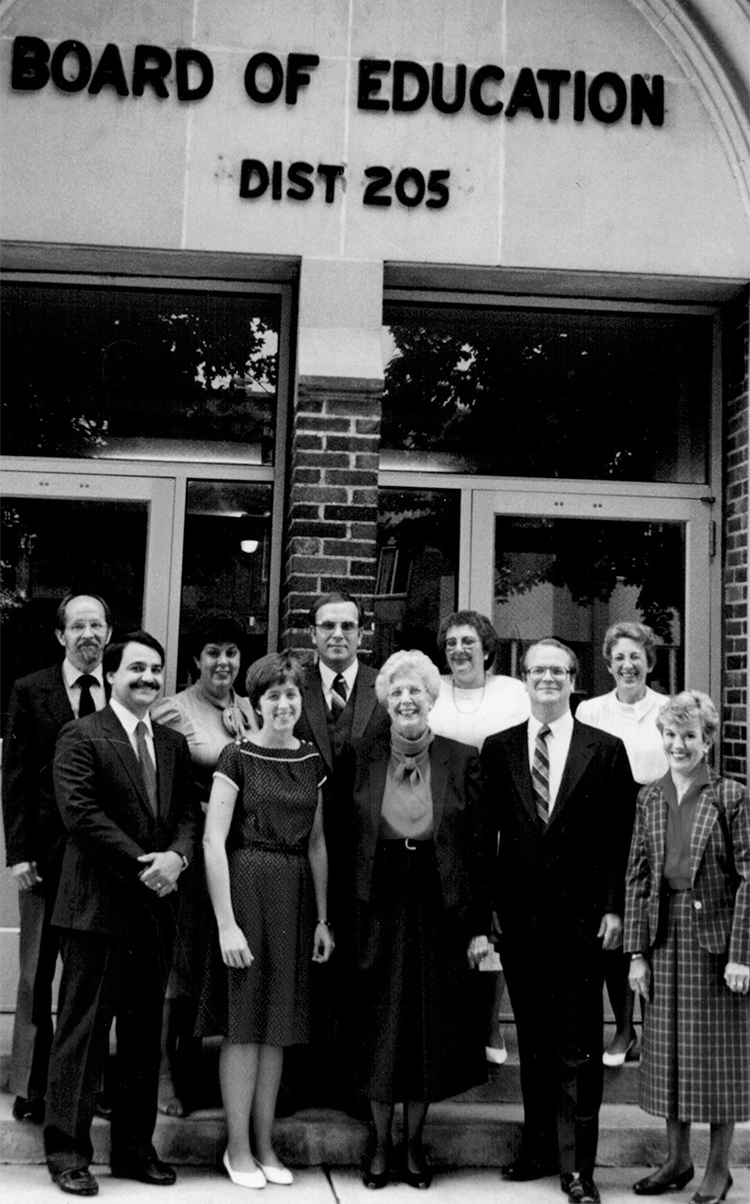  CUSD 205 Excellence in Teaching Award recipients. Bruce Moss (front; 2nd from right) (1986)  