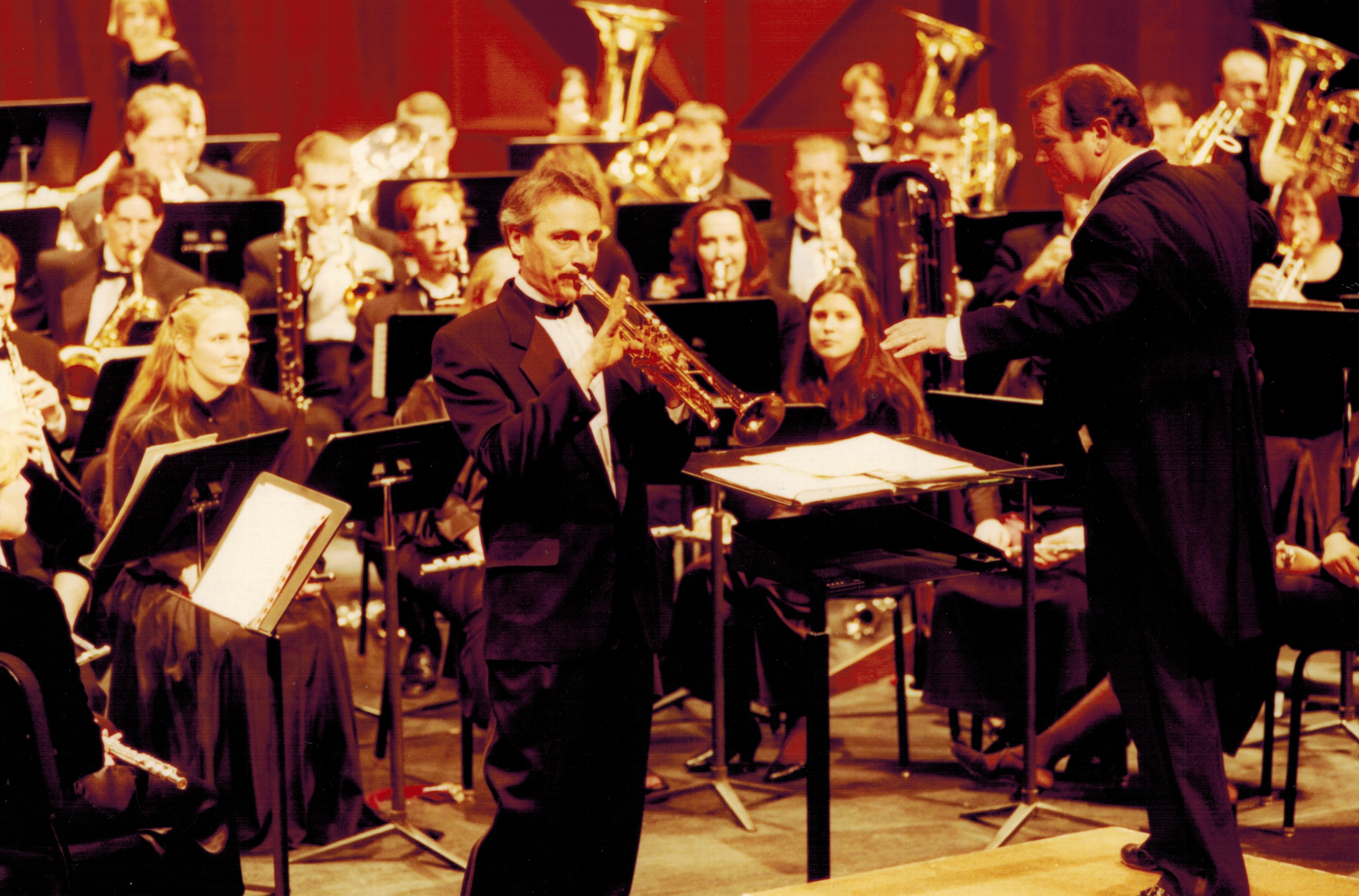  On stage with trumpet soloist Allen Vizzutti (photo: BGSU Marketing and Communications) 