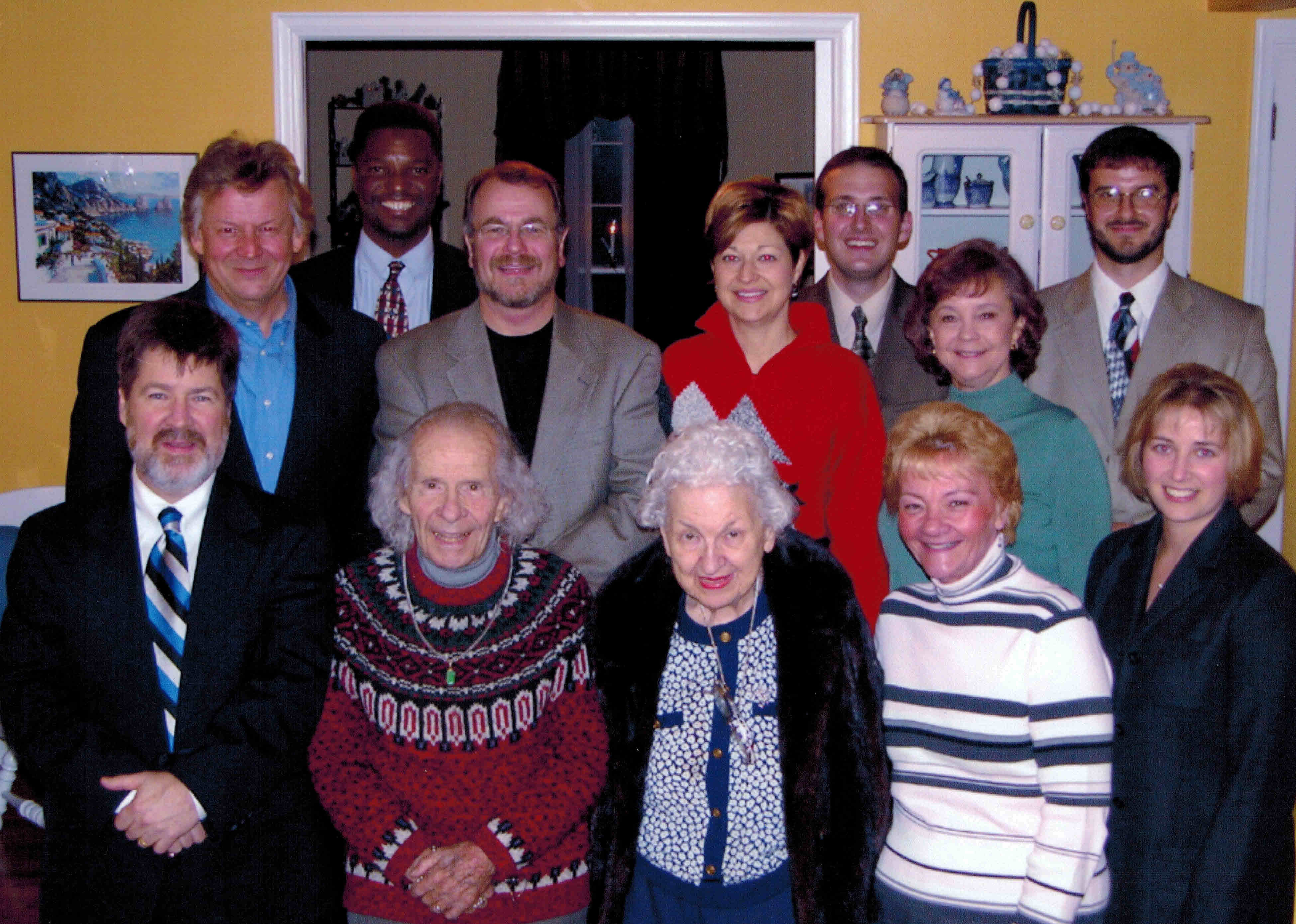  Front: Thomas Duffy, Frederick Fennell, Betty Ludwig, Bonnie Bess, Anne Johnston; Middle: Tom Dvorak, Bruce Moss, Kathy Moss, Carol Hayward; Back: Hubert Toney Jr., Ryan Nowlin, Jason Sivill, at the Moss residence (January, 2004) 