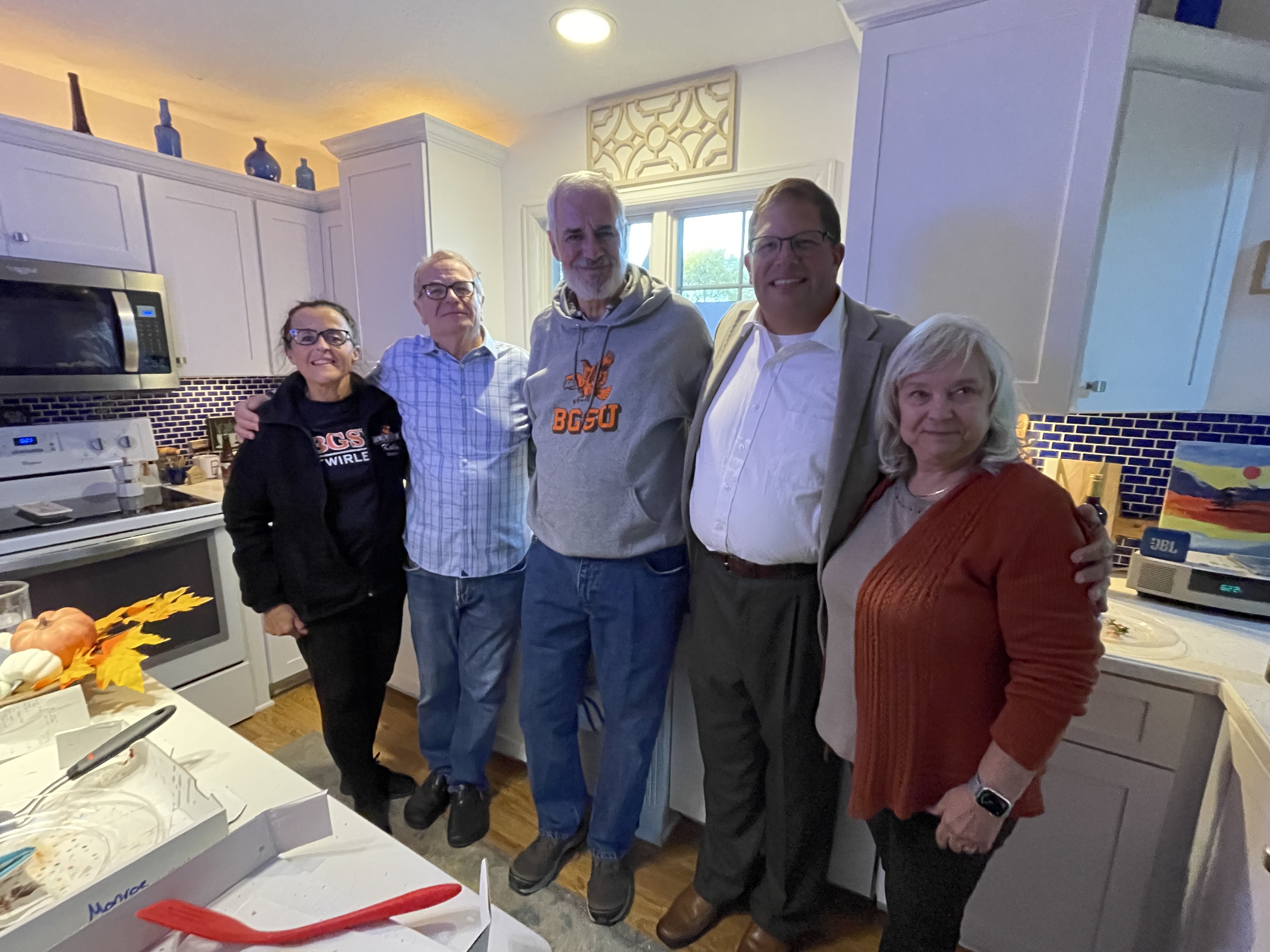  If you can take the heat - Dr. Moss with Kathy Siebenaler Wilson, David Leppla (former Director of University Bands, Purdue University) FMB Director Jon Waters, and Carol Hayward. 