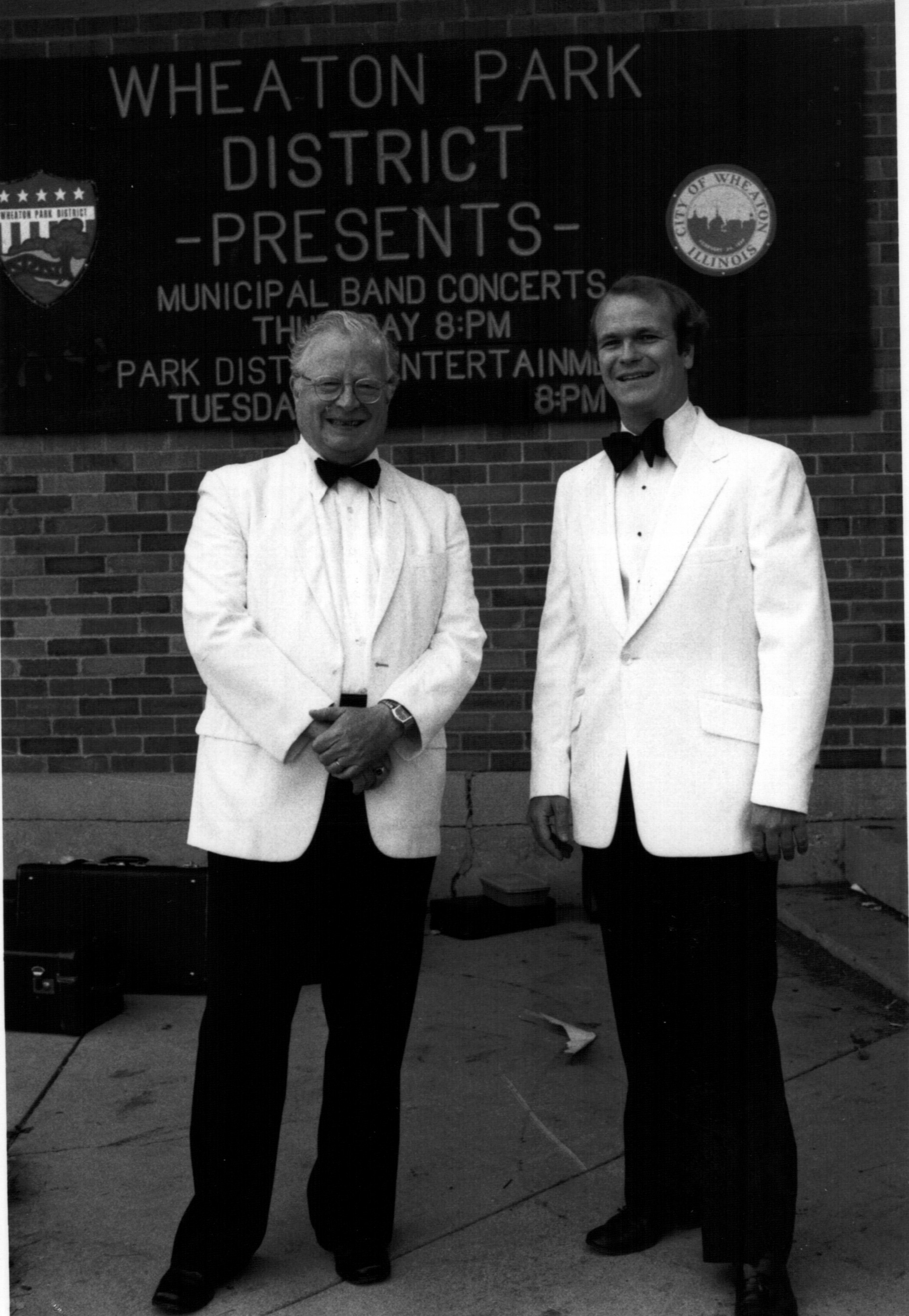  Bruce Moss with Bud Herseth, Principal Trumpet, Chicago Symphony Orchestra, at Memorial Park (Wheaton, IL) (1982) 
