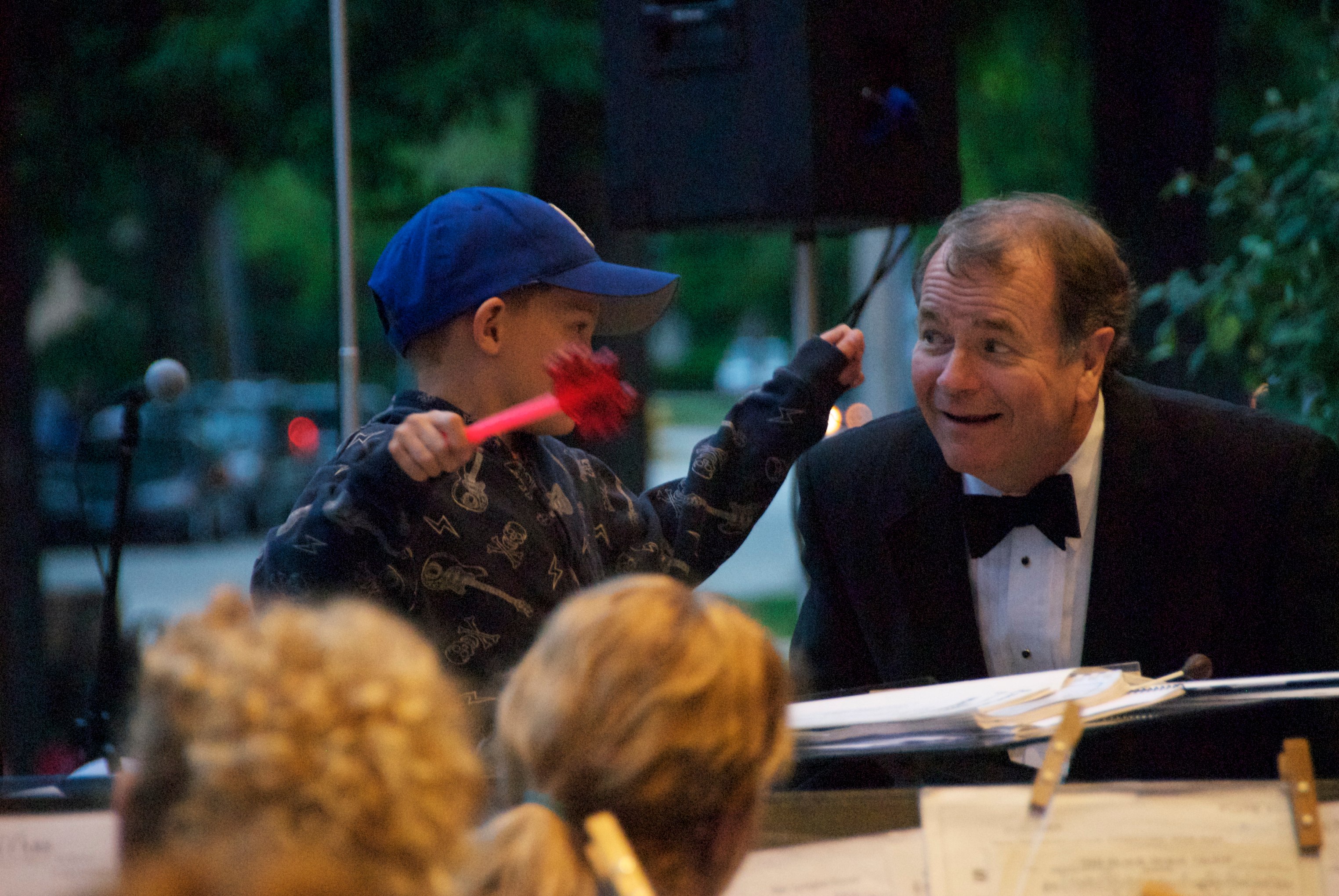  It's never too early to conduct the band! (This kid will probably direct The President's Own in about 40 years.)  