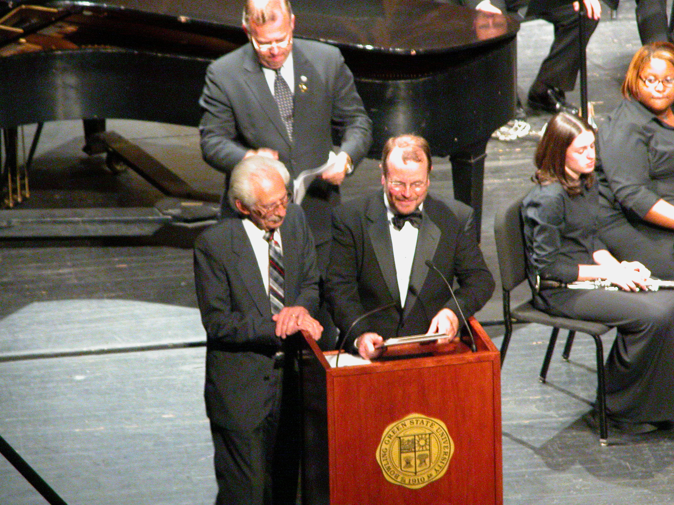  Dr. Moss with Lou Marini Sr., Dean Kennell in background (Fall, 2003) 