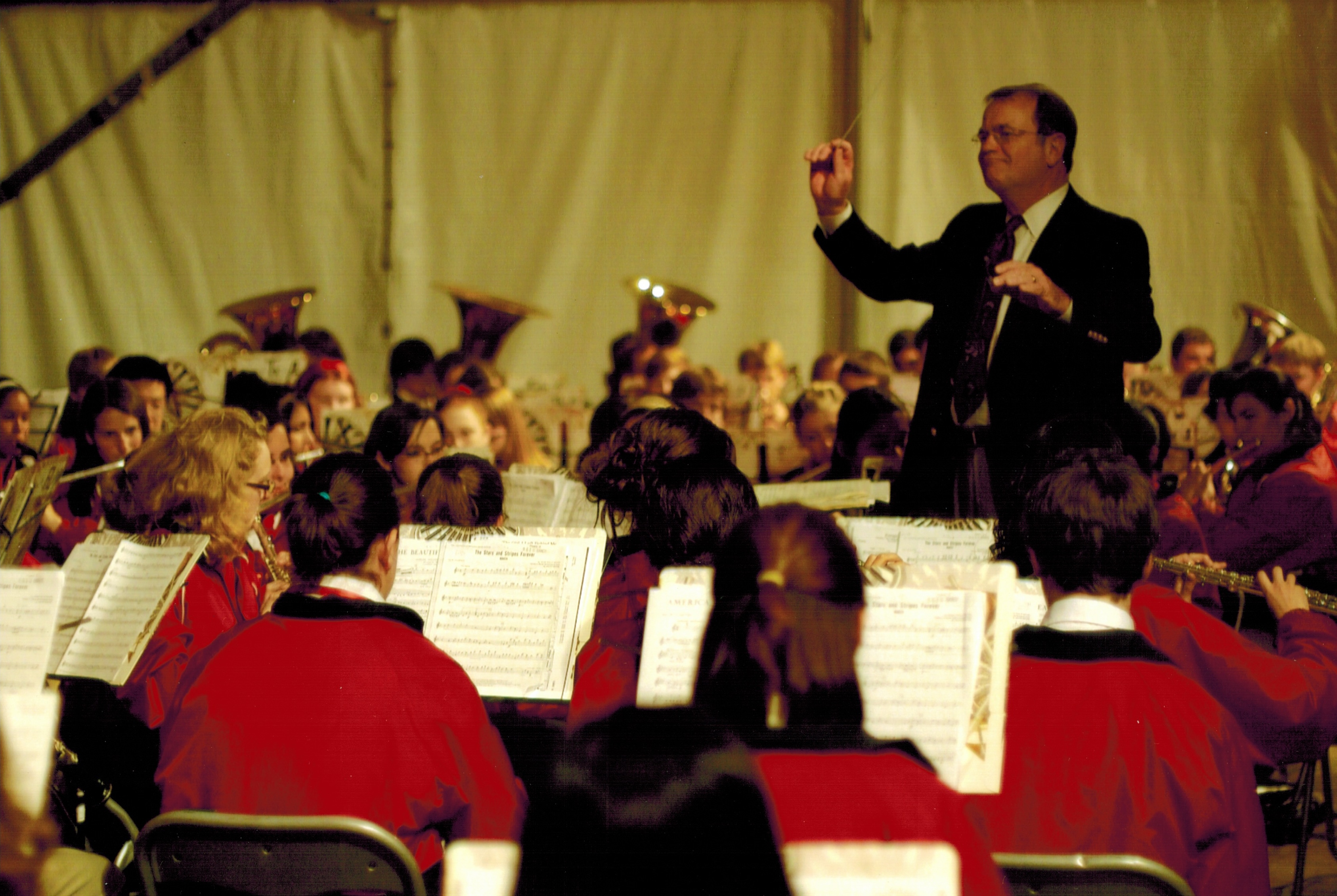  Dr. Moss conducting the Ohio Ambassadors Band in Champery, Switzerland (2005). 