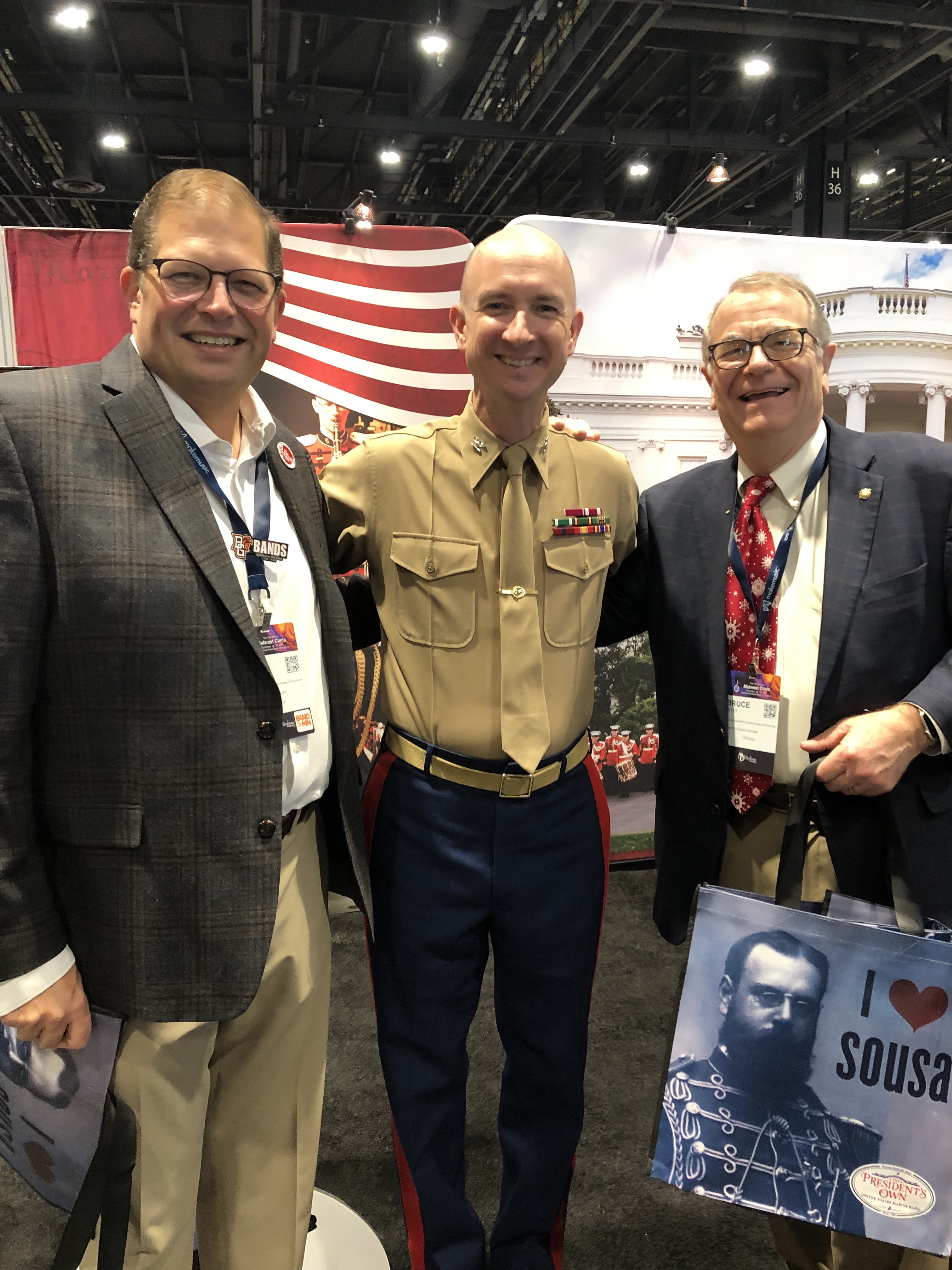  Jon Waters and Dr. Moss with Lt. Col. Jason Fettig at The Midwest Clinic (Dec. 2022) 