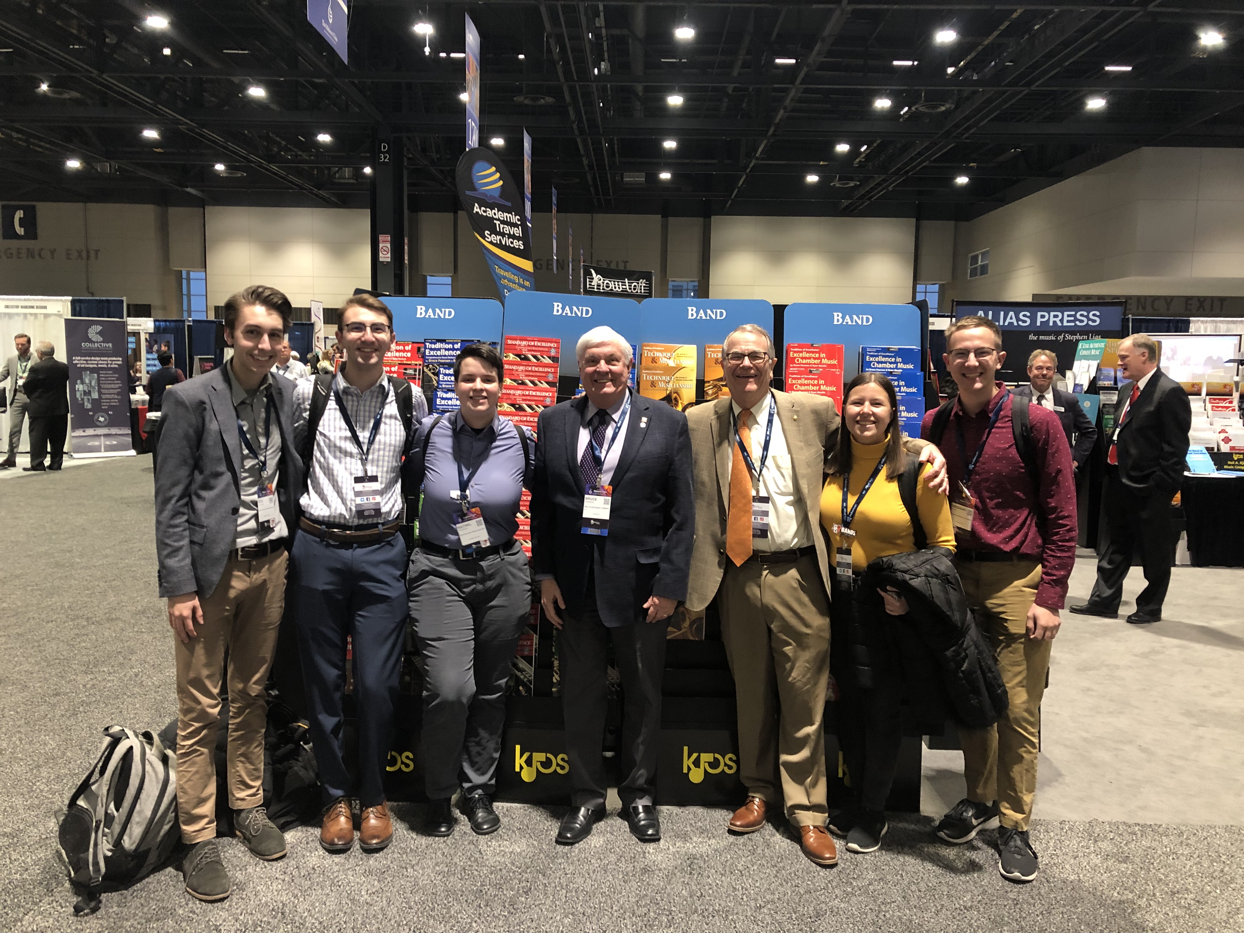  Dr. Moss with Bruce Pearson and a group of BGSU music students at The Midwest Clinic (Dec. 2022) 