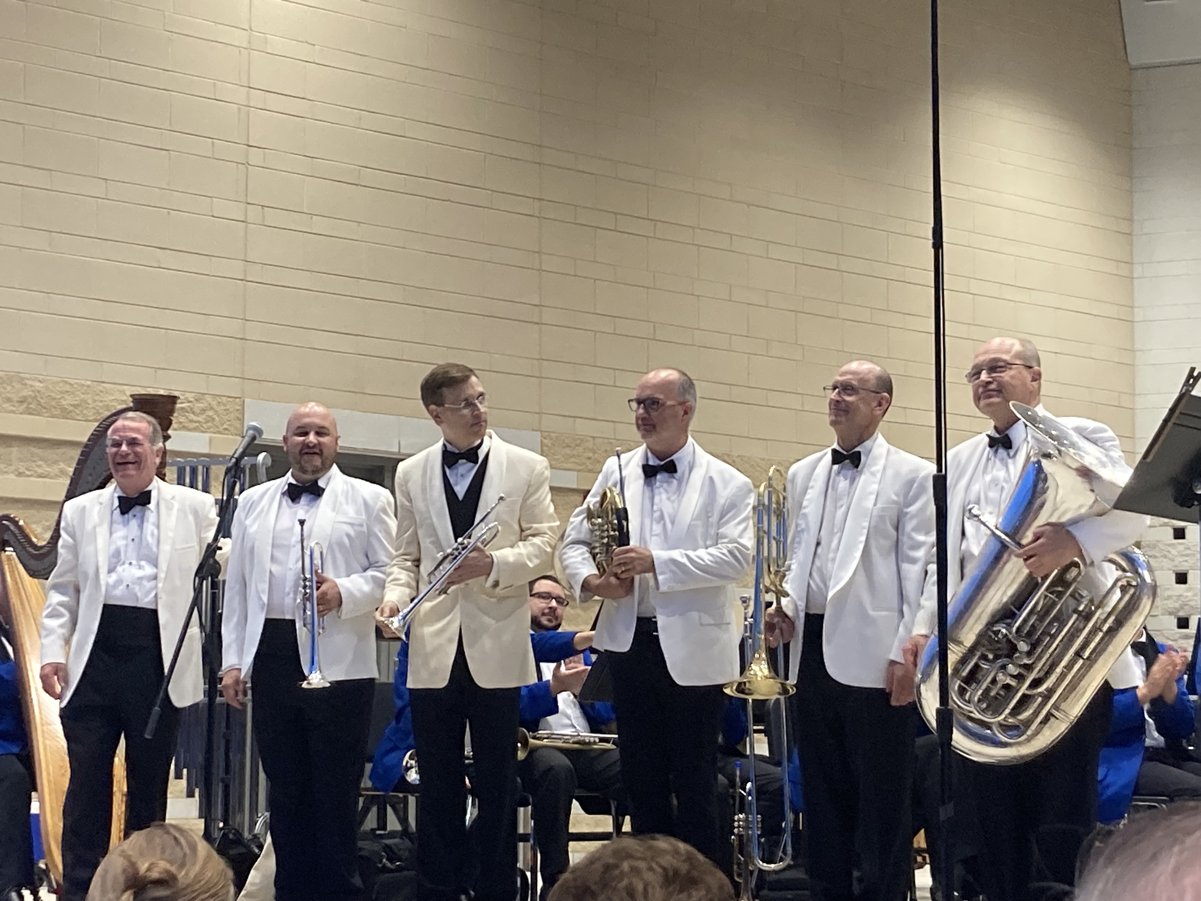  Bruce Moss and Chicago Symphony Brass Quintet members Esteban Batallan, John Hagstrom, David Griffin, Michael Mulcahy and Gene Pokorny. (summer, 2023)  