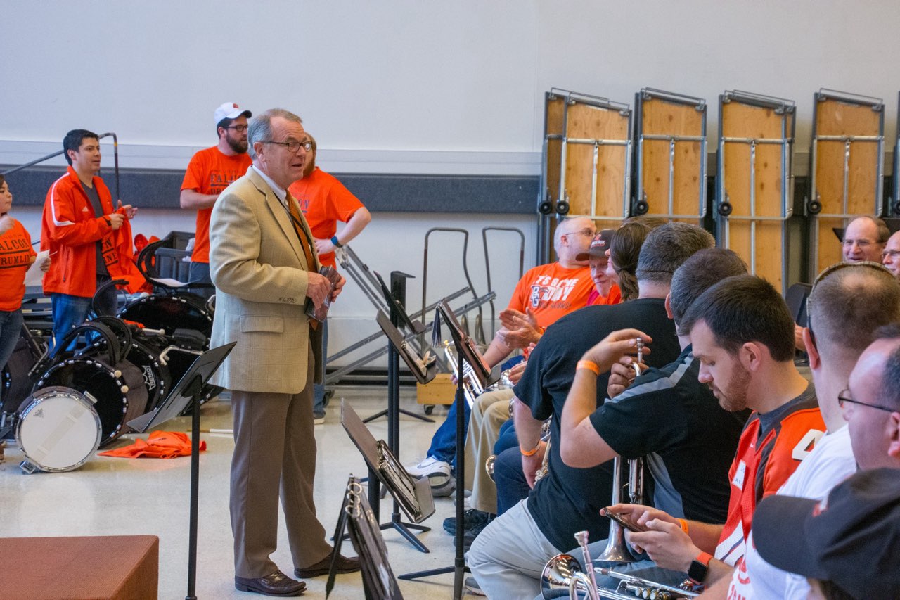  Dr. Moss at an FMB Alumni Band rehearsal (photo: Bill Hayward) 